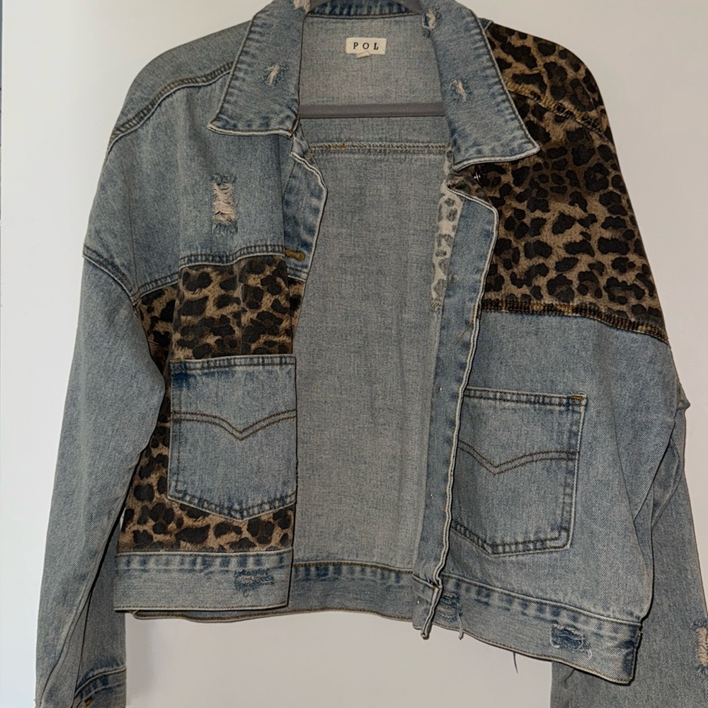 Denim and leopard print jacket!